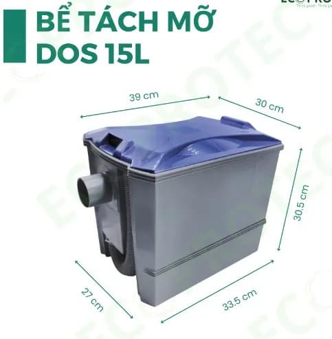 Khám phá sự tiện lợi của bể tách dầu mỡ Dos 15L - Thương hiệu nổi tiếng từ Thái Lan