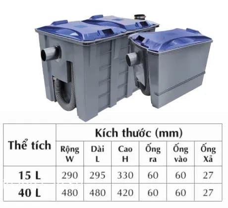 Khám phá sự tiện lợi của bể tách dầu mỡ nhà bếp Dos 40L nhập khẩu từ Thái Lan