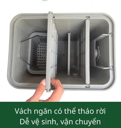 bể tách dầu mỡ Ecoprotec hình thang 20L dùng cho hộ gia đình