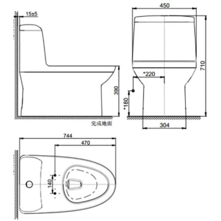 Bồn cầu American Standard WP-1830 1 khối dòng Milano chống trầy xước