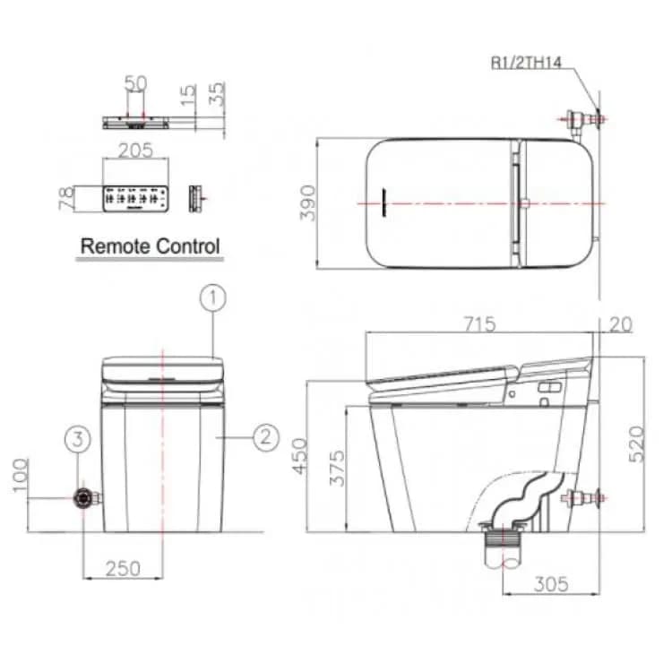 Bồn cầu điện tử American Standard KP-8310 Plat nắp đóng êm