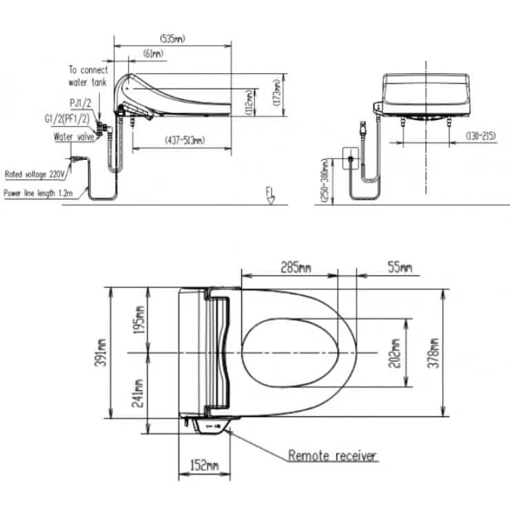 Nắp rửa bồn cầu American Standard WP-7SR1