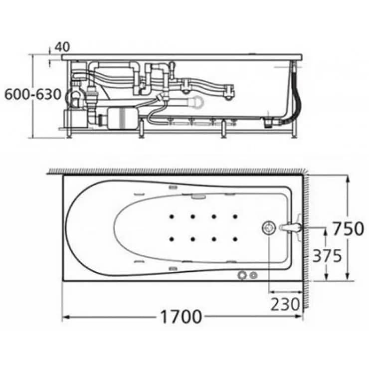Bồn tắm massage American Standard 70092-WT