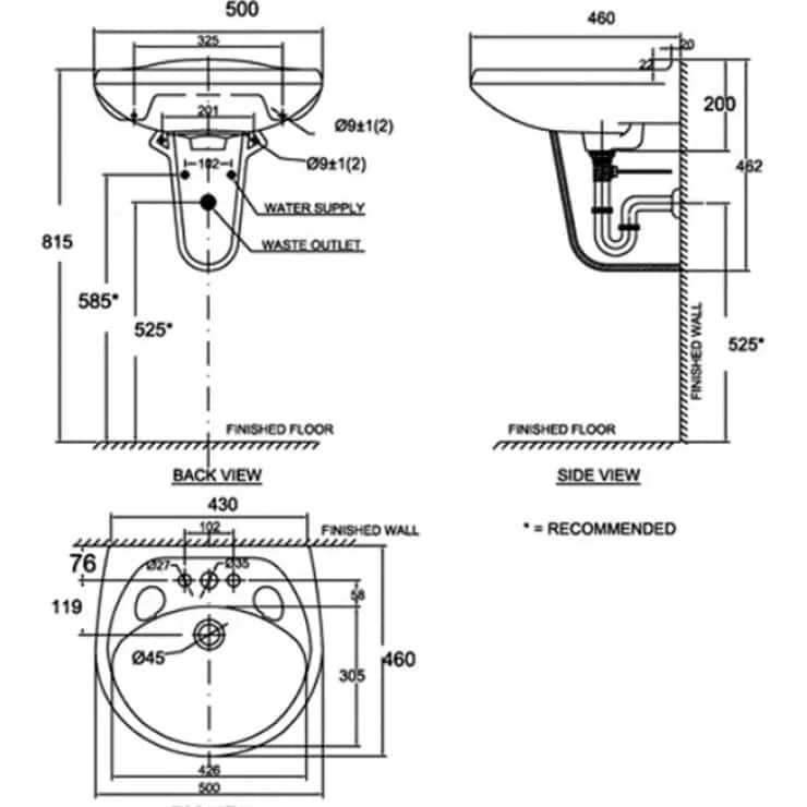 Chân chậu rửa American Standard VF-0912 dòng Casablanca