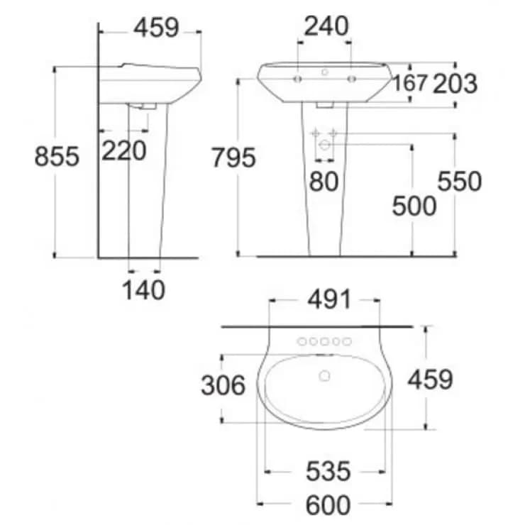 Lavabo American Standard WP-F711 dòng La Vita