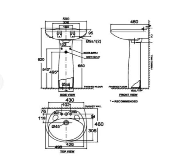Chậu rửa American Standard VF-0969-3H-VF-0901 treo tường