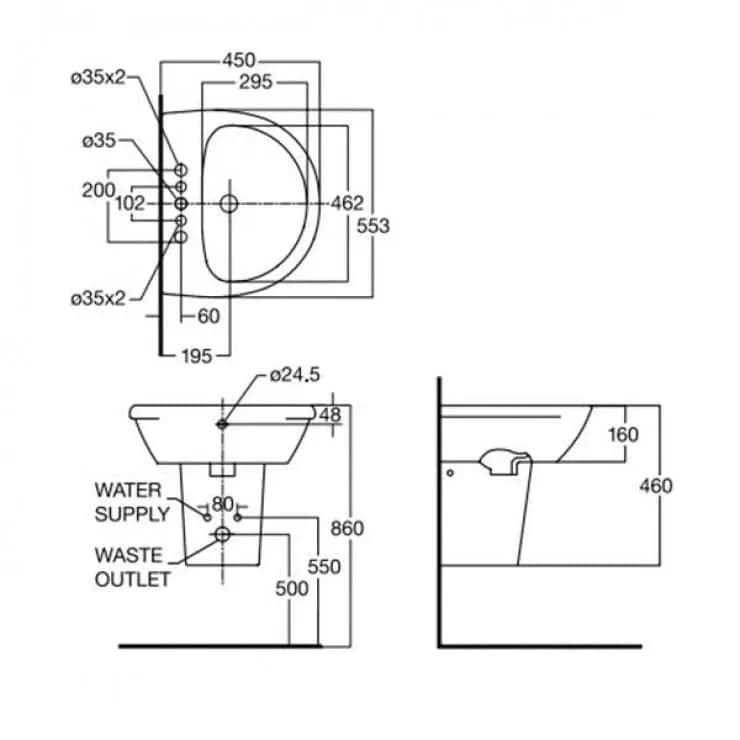Lavabo American Standard 0953-WT