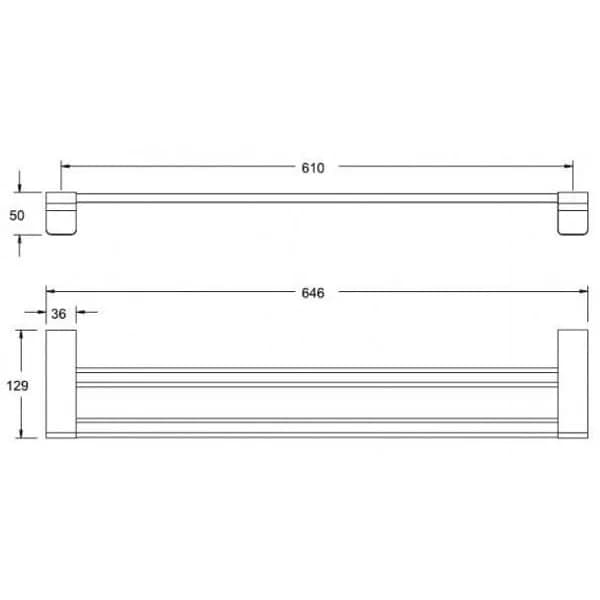 Thanh treo khăn đôi Acacia E American Standard K-1394