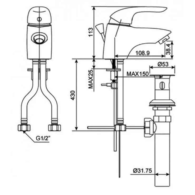 vòi lavabo American Standard Saga WF-1501