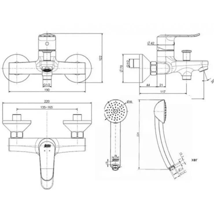 Vòi sen American Standard WF-0711 dòng Neo Modern