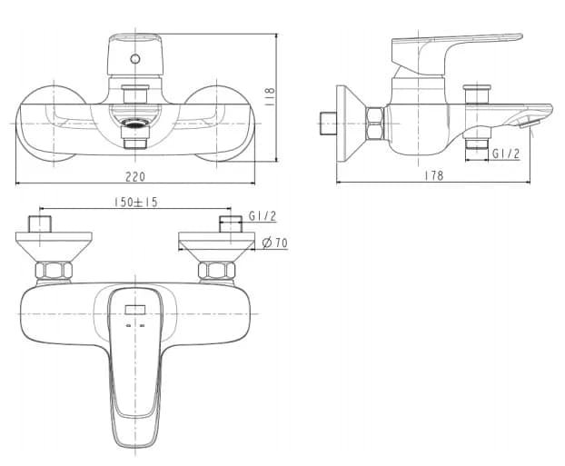 Vòi sen American Standard WF-1711 dòng Signature nóng lạnh