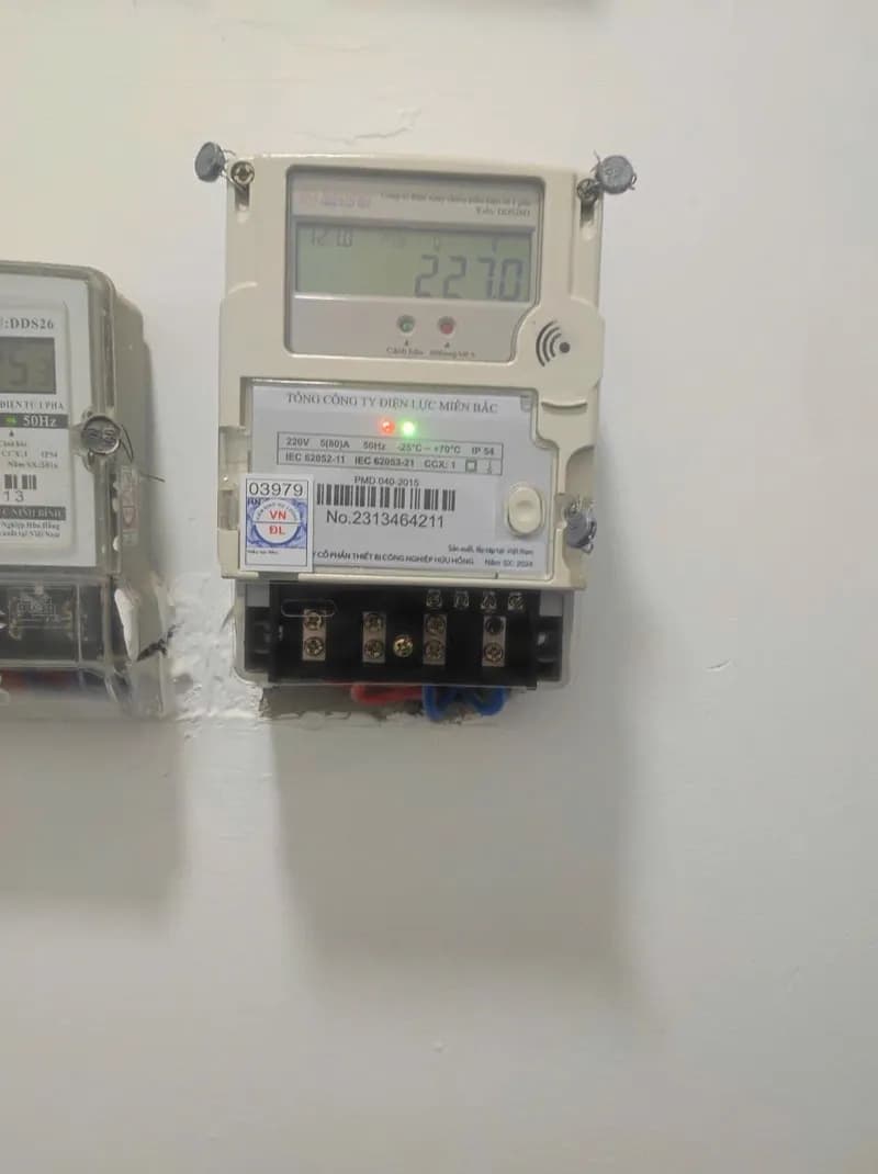 Sau khi sửa: Thay đồng hồ điện