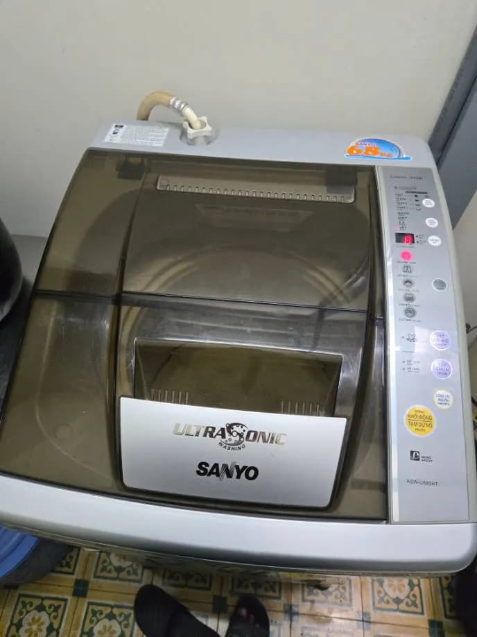 Sau khi hoàn thành sửa máy giặt lồng đứng Sanyo tại Phường 11, Quận 11 — thợ Lê Hữu Lộc