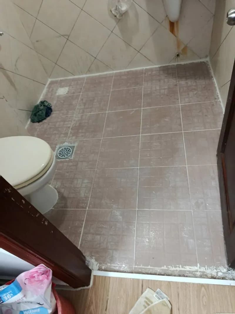 Sau khi hoàn thành sửa phễu thoát sàn tại Gò Vấp — thợ Bùi Văn Bảo