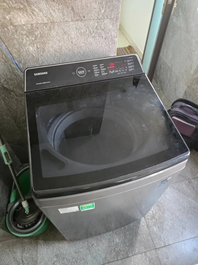 Sau khi hoàn thành sửa máy giặt cửa trên Samsung tại Phường Tân Bình, Tân Bình — thợ Lê Hữu Lộc