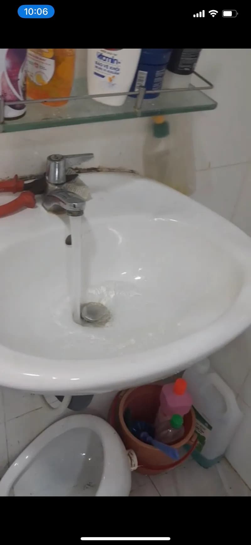 Sau khi hoàn thành sửa chậu rửa mặt tại phường 5, Quận 8 — thợ Bùi Văn An