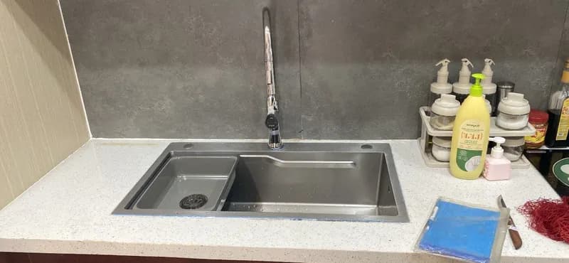 Trước sửa bồn rửa chén enzymed tại Gò Vấp — thợ Lê Hữu Lộc