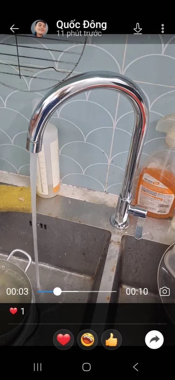 Sau khi hoàn thành sửa vòi nước tại Quận 3 — thợ Trần Quốc Đông