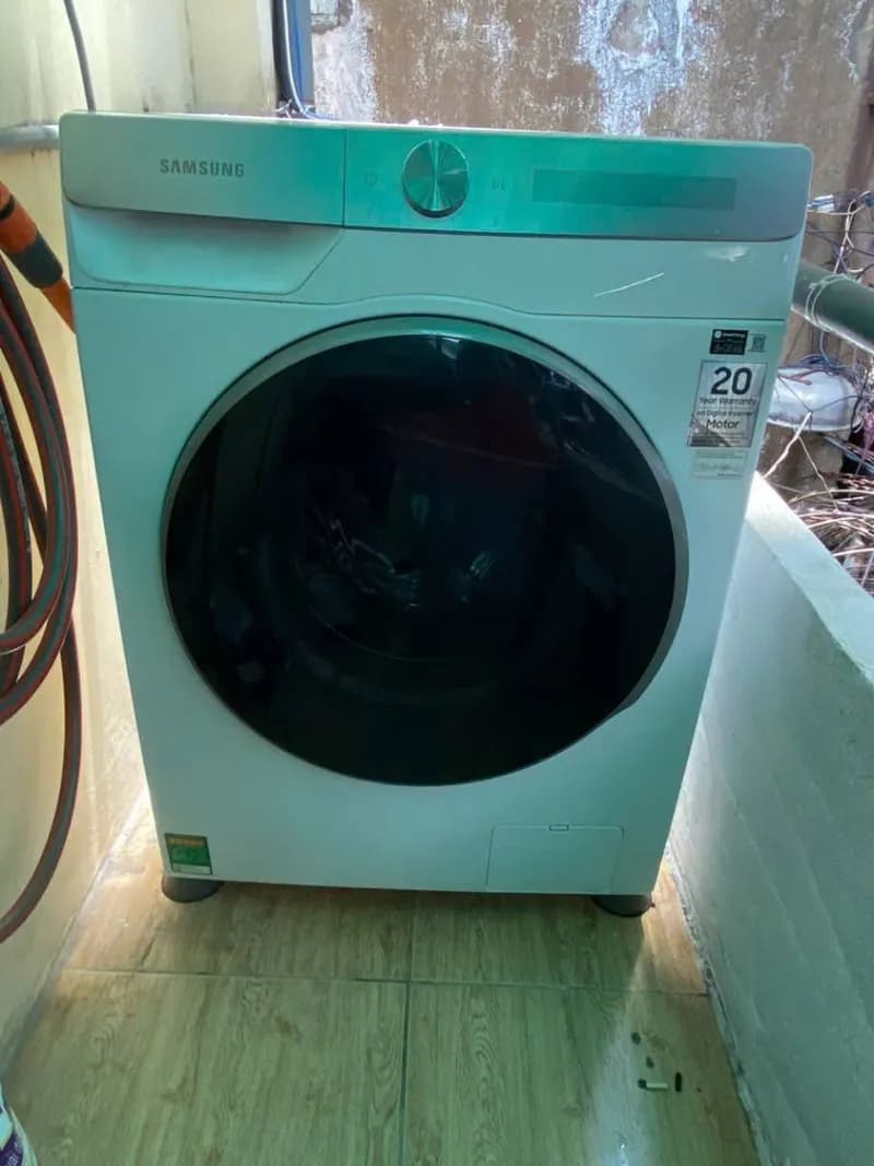 Trước sửa máy giặt cửa trước Samsung tại TPHCM — thợ Đặng Anh Huy