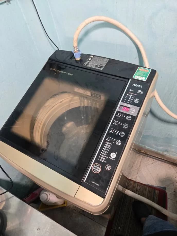 Sau khi hoàn thành sửa máy giặt cửa trên Aqua tại Phường Hạnh Thông, Gò Vấp — thợ Lê Hữu Lộc (5 sao)