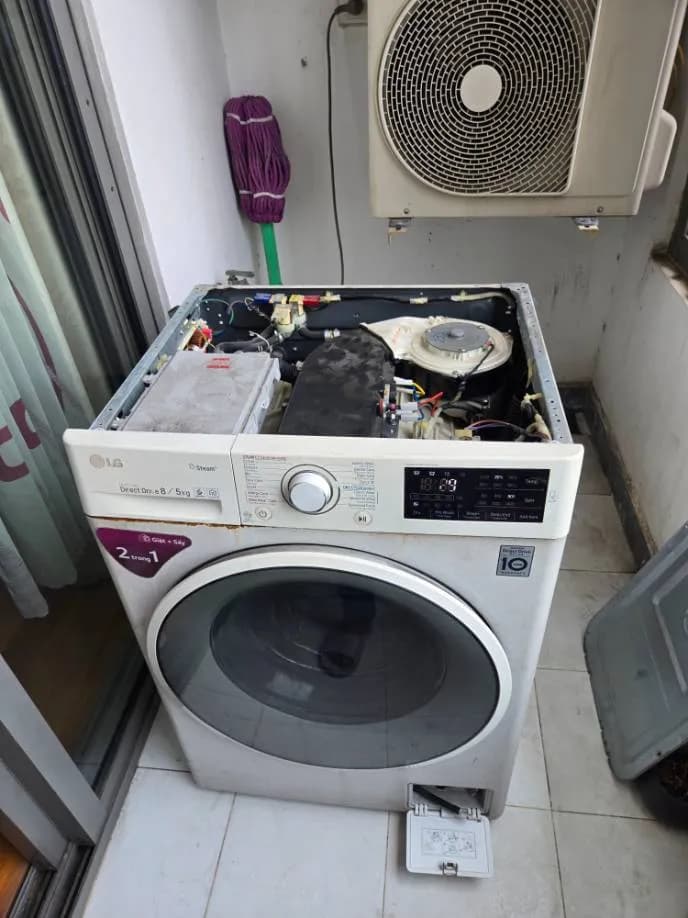 Sau khi hoàn thành sửa máy giặt cửa trước LG tại Phú Nhuận — thợ Lê Hữu Lộc