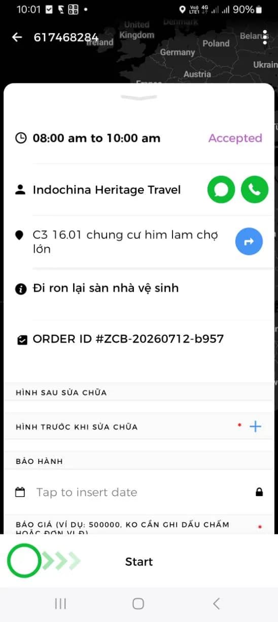 Trước sửa sàn nhà vệ sinh tại Quận 5 — thợ Bùi Văn Bảo