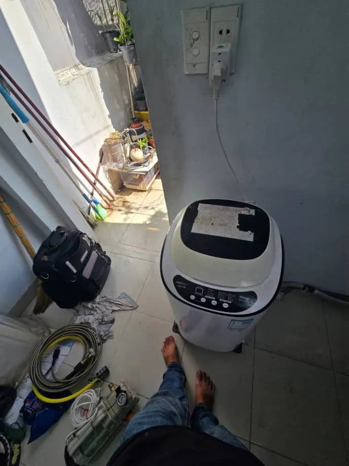 Trước sửa máy giặt cửa ngang LG tại Tân Phú — thợ Lê Hữu Lộc