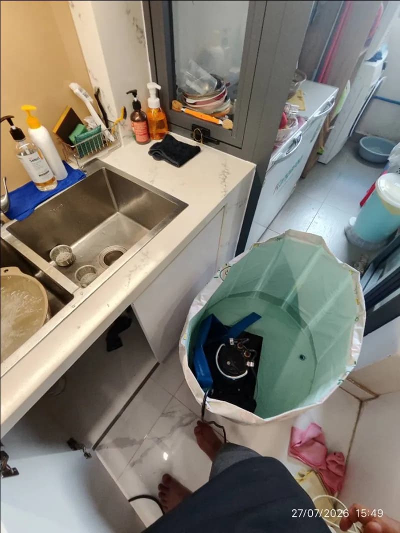Trước sửa chậu rửa bát tại Quận 7 — thợ Nguyễn Hoàng Khánh