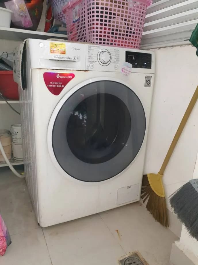 Trước sửa máy giặt cửa trước LG tại P. Tân Hưng, Quận 7 — thợ Phan Chí Tâm