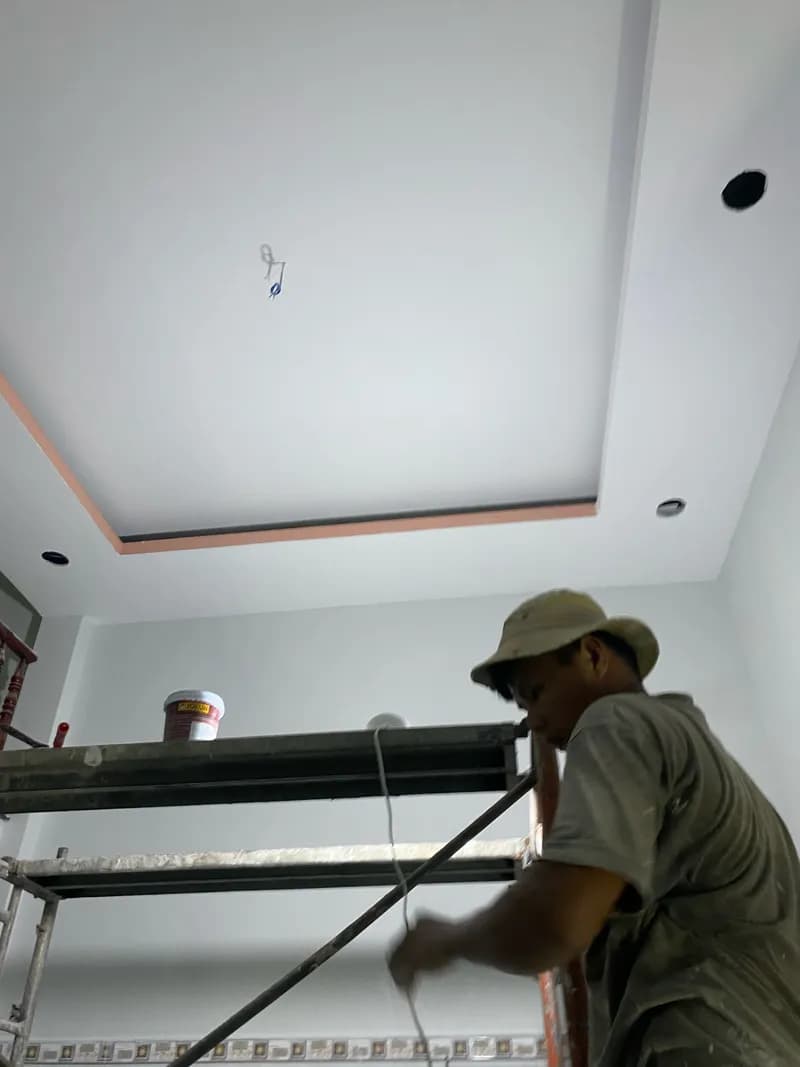 Sau khi hoàn thành sửa vách thạch cao Nippon tại Quận 7 — thợ Bùi Văn An (1 sao)