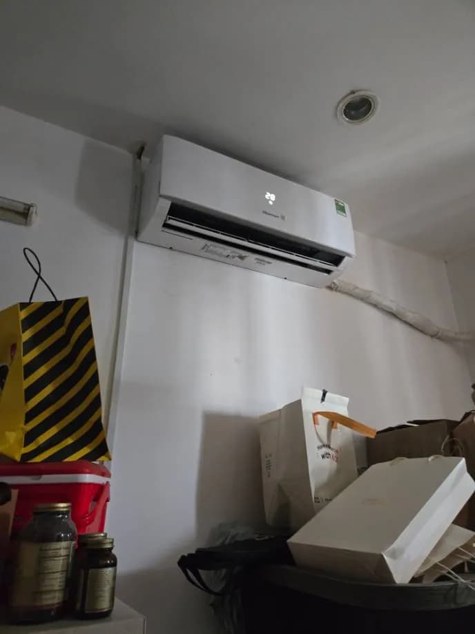 Sau khi hoàn thành sửa máy lạnh treo tường Hisense tại phường bảy hiền, Tân Bình — thợ Lê Hữu Lộc (5 sao)