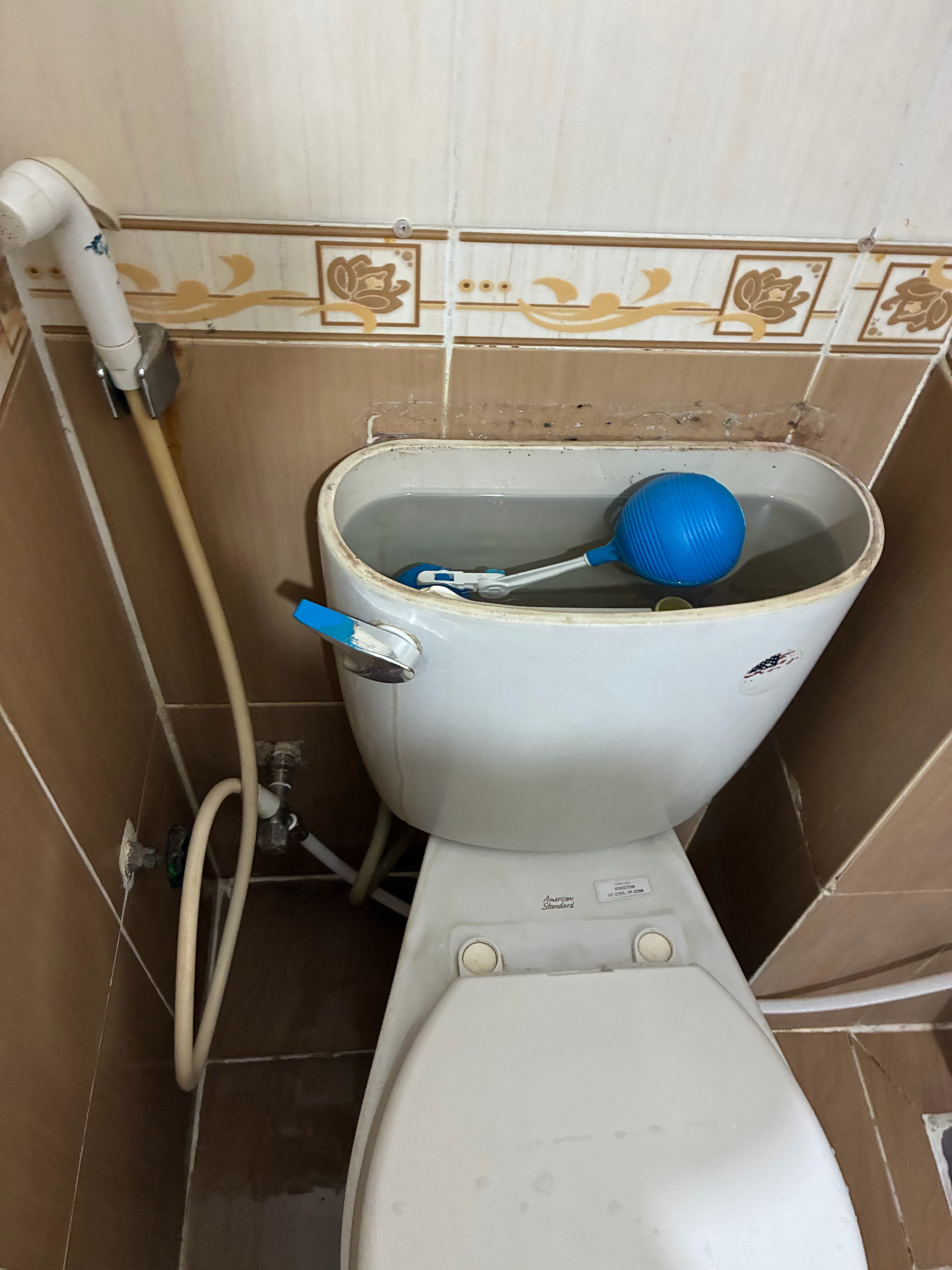 Trước sửa bồn cầu American Standard tại TPHCM — thợ Dương Oai