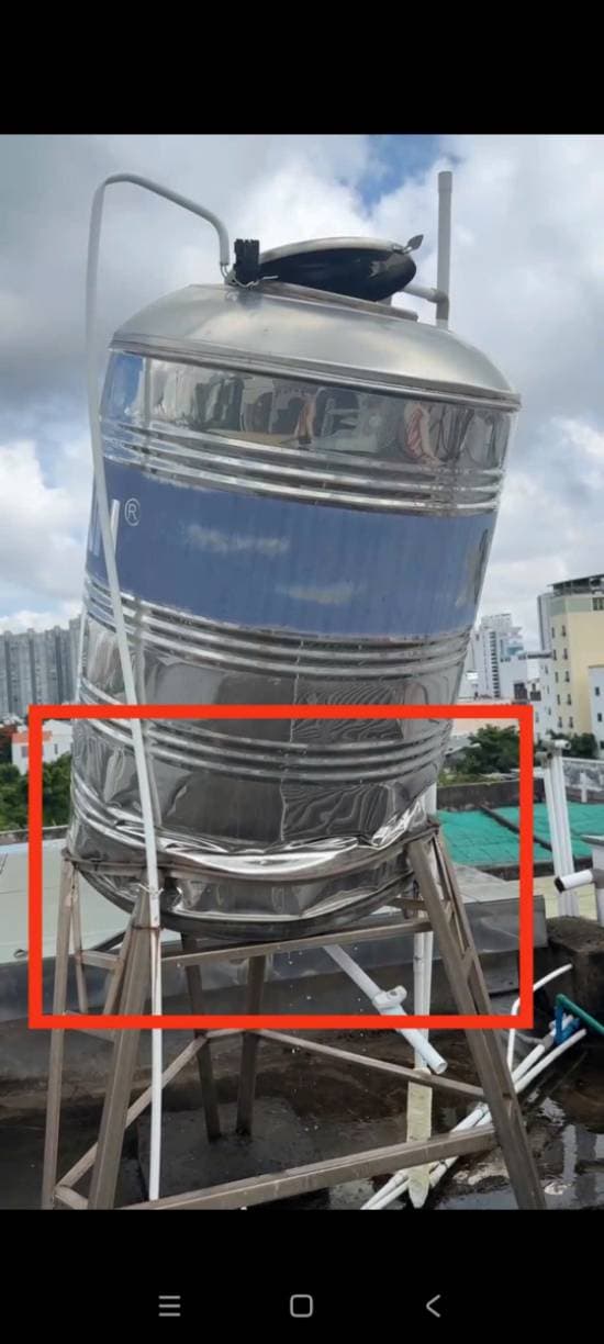 Trước sửa bồn nước inox Tân Á Đại Thành tại Phường Tân Phong, Quận 7 — thợ Bùi Văn Bảo